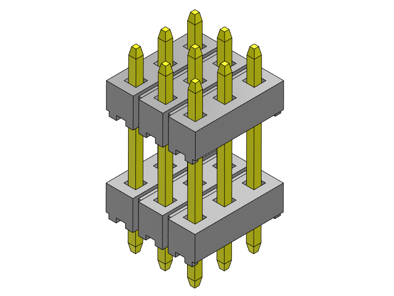 pitch 2.00mm pin header triple row dip type connector