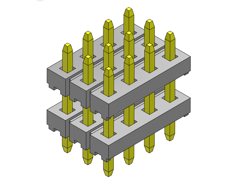 pitch 2.00mm pin header four row dip type connector