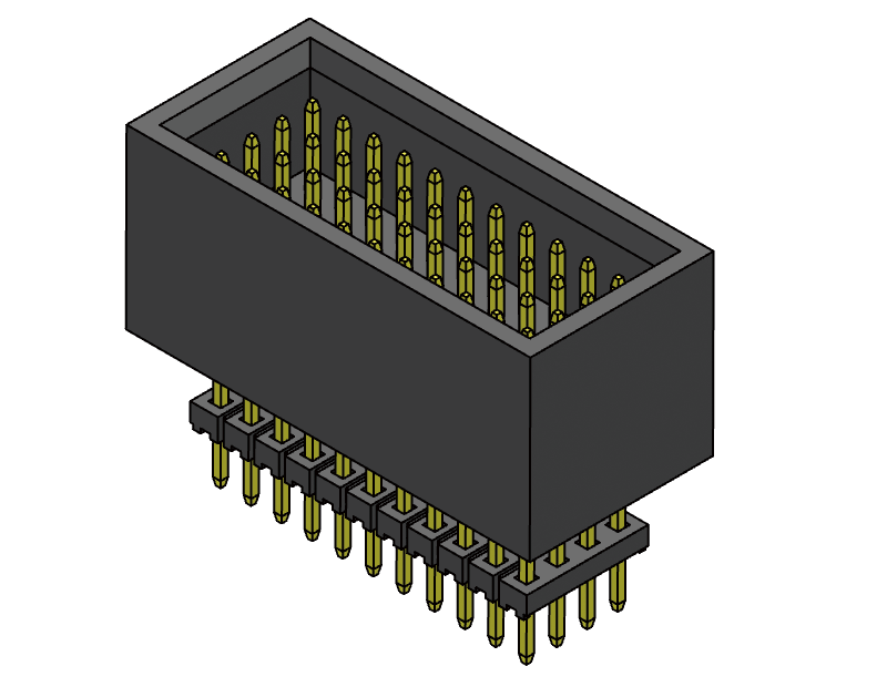 pitch 2.00mm pin header dual row dip type connector