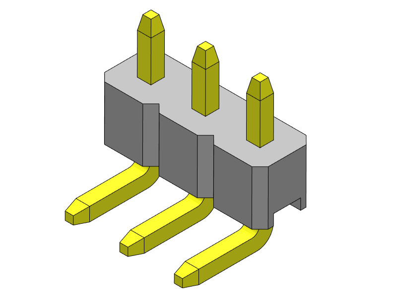 pitch 2.00mm pin header single row r/a type connector