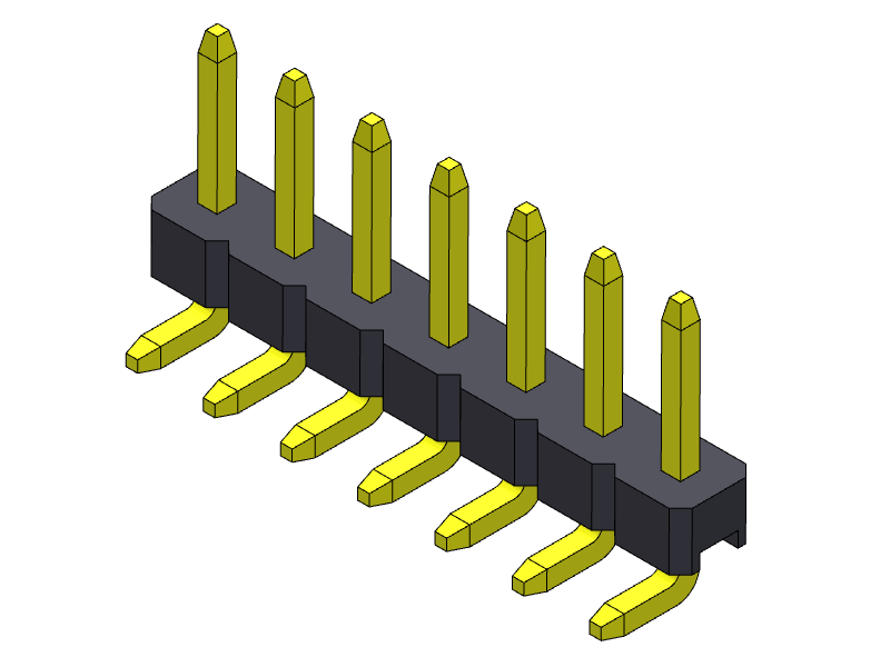 pitch 2.00mm pin header single row r/a type connector