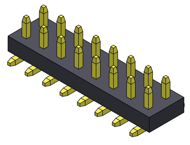 pitch 2.00mm pin header dual row smt type connector