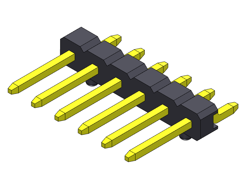 pitch 2.00mm pin header single row smt r/a type connector