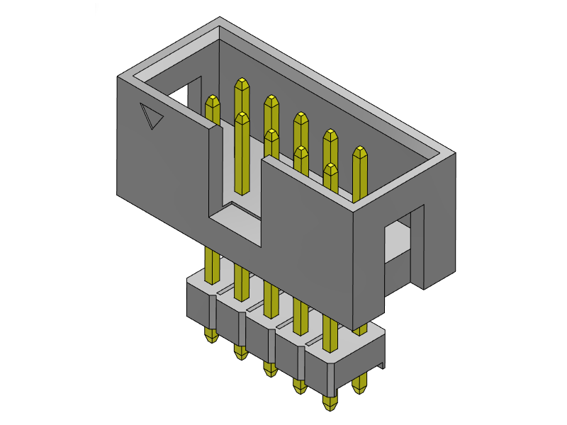 pitch 2.54mm pin header dual row dip type connector