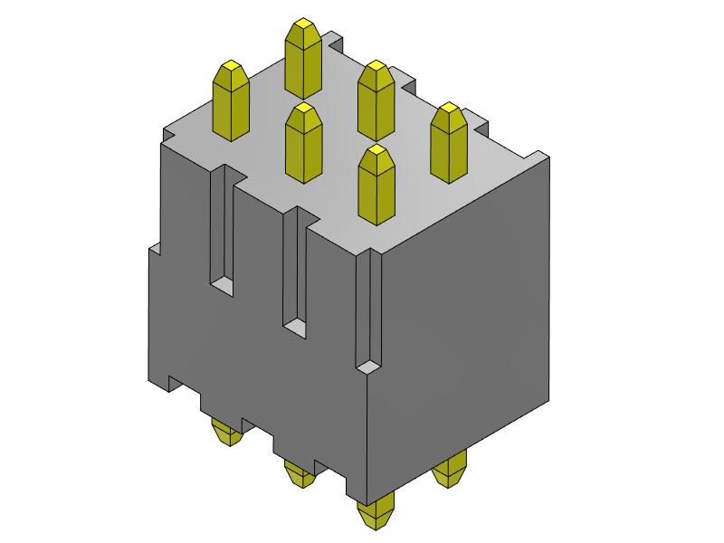 pitch 2.54mm pin header dual row dip type connector