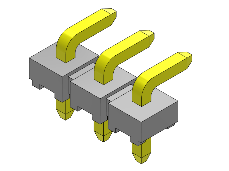 pitch 2.54mm pin header single row r/a type connector