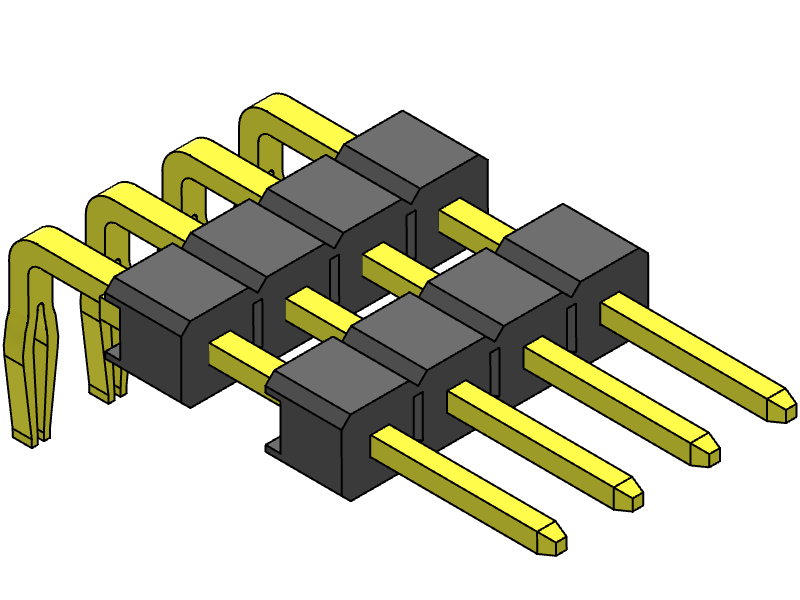 pitch 2.54mm pin header single row r/a type connector