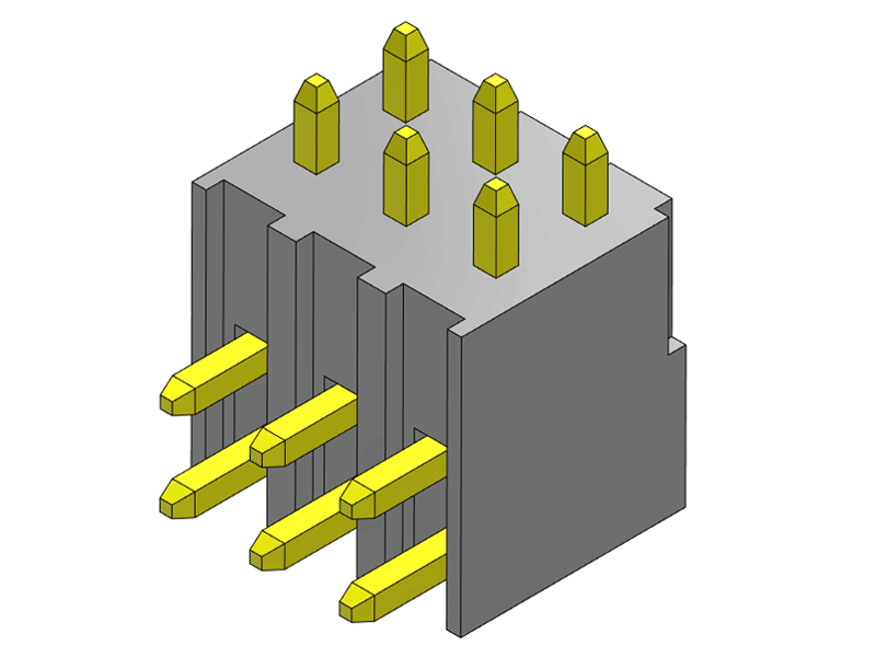 pitch 2.54mm pin header dual row r/a type connector