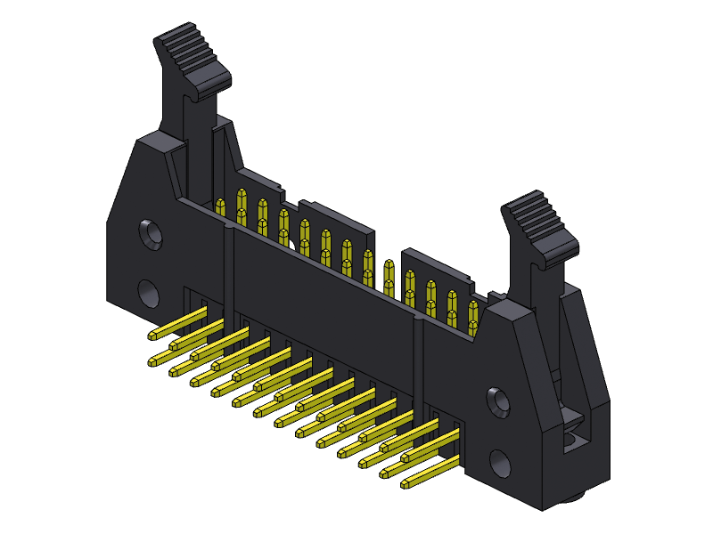 pitch 2.54mm pin header dual row r/a type connector