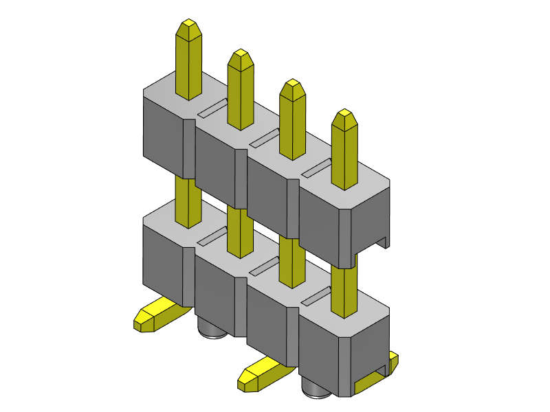 pitch 2.54mm pin header single row smt type connector