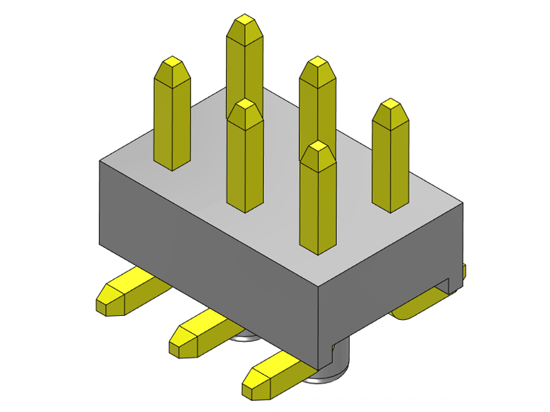 pitch 2.54mm pin header dual row smt type connector