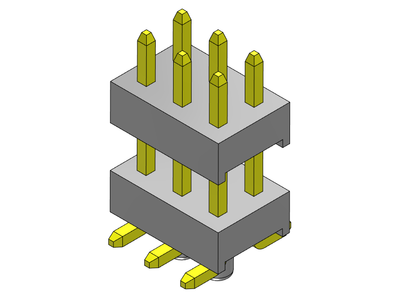 pitch 2.54mm pin header dual row smt type connector