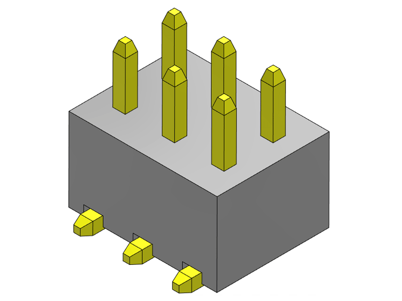 pitch 2.54mm pin header dual row smt type connector