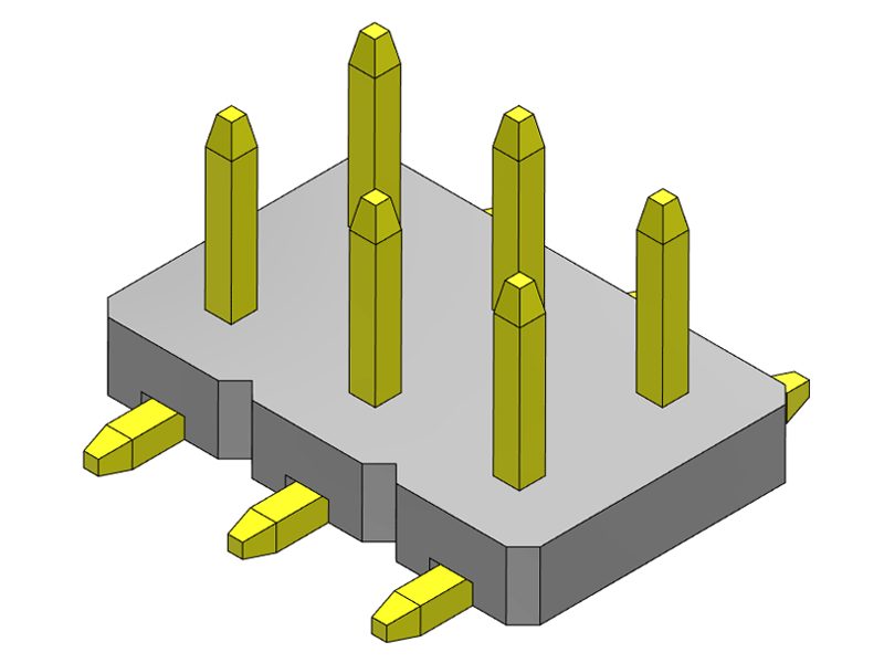 pitch 2.54mm pin header dual row smt type connector