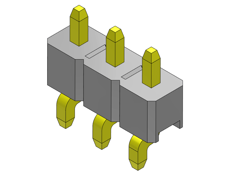 pitch 2.54mm pin header single row smt r/a type connector