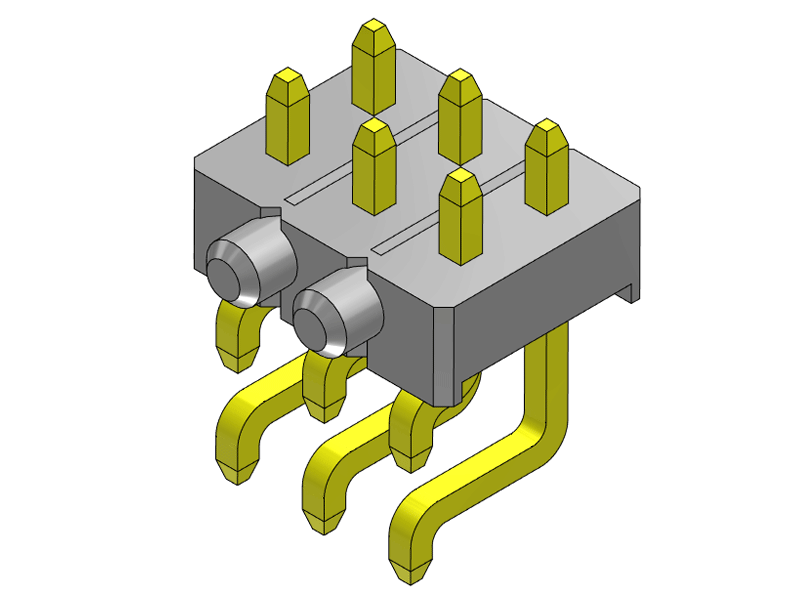 pitch 2.54mm pin header dual row smt r/a type connector