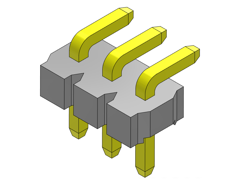 pitch 3.96mm pin header single row r/a type connector