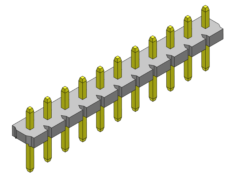 pitch 5.08mm pin header single row dip type connector