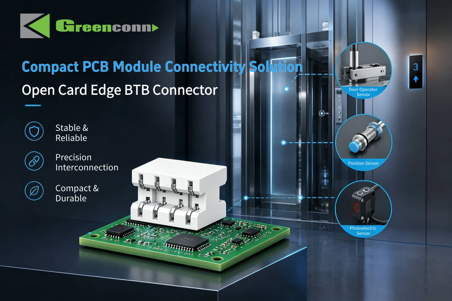 Greenconn CBFA201: Open Card Edge BTB Connector in Compact PCB Modules