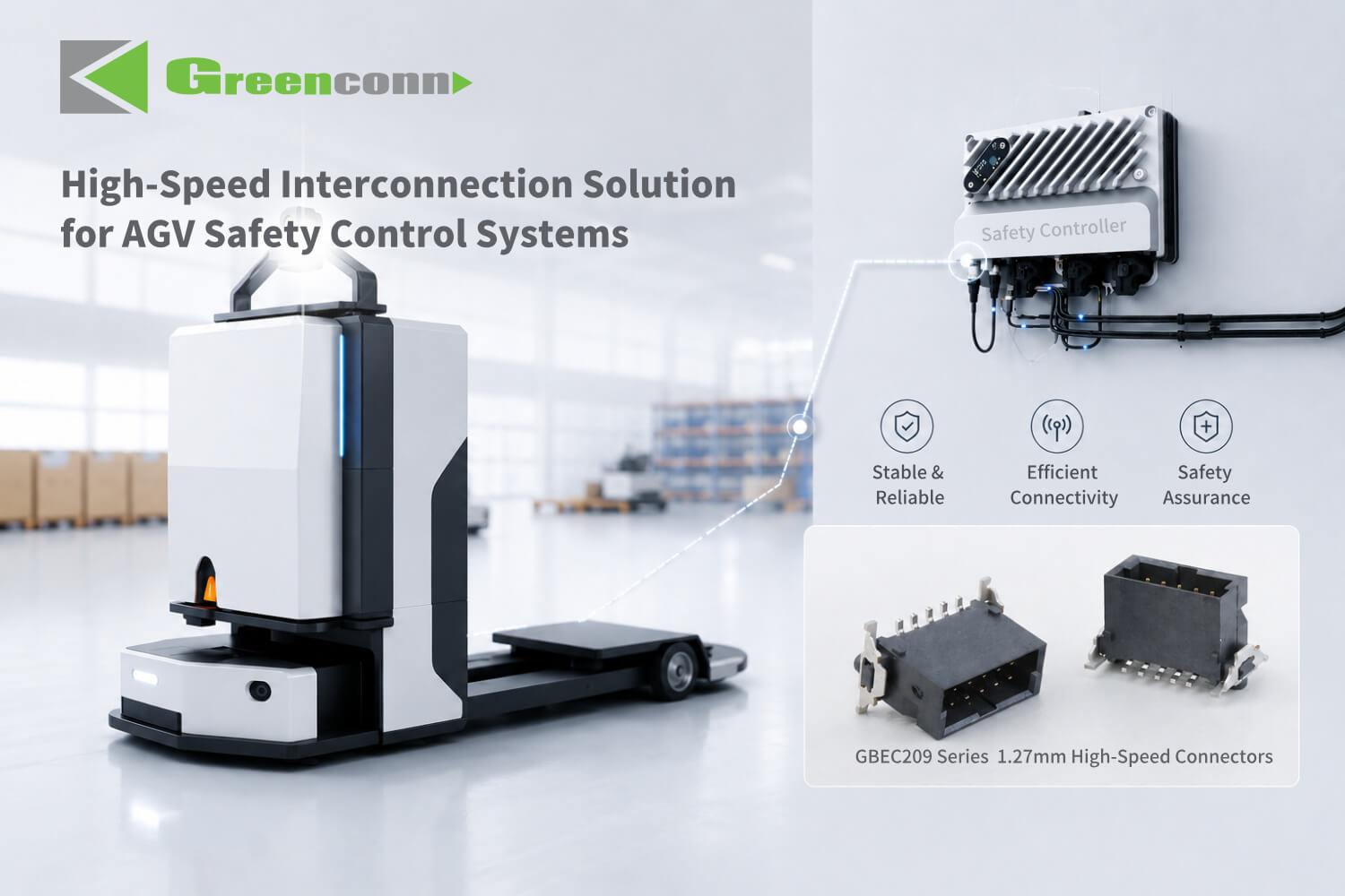GBEC209 series enables stable high-speed interconnects for AGV safety control Systems