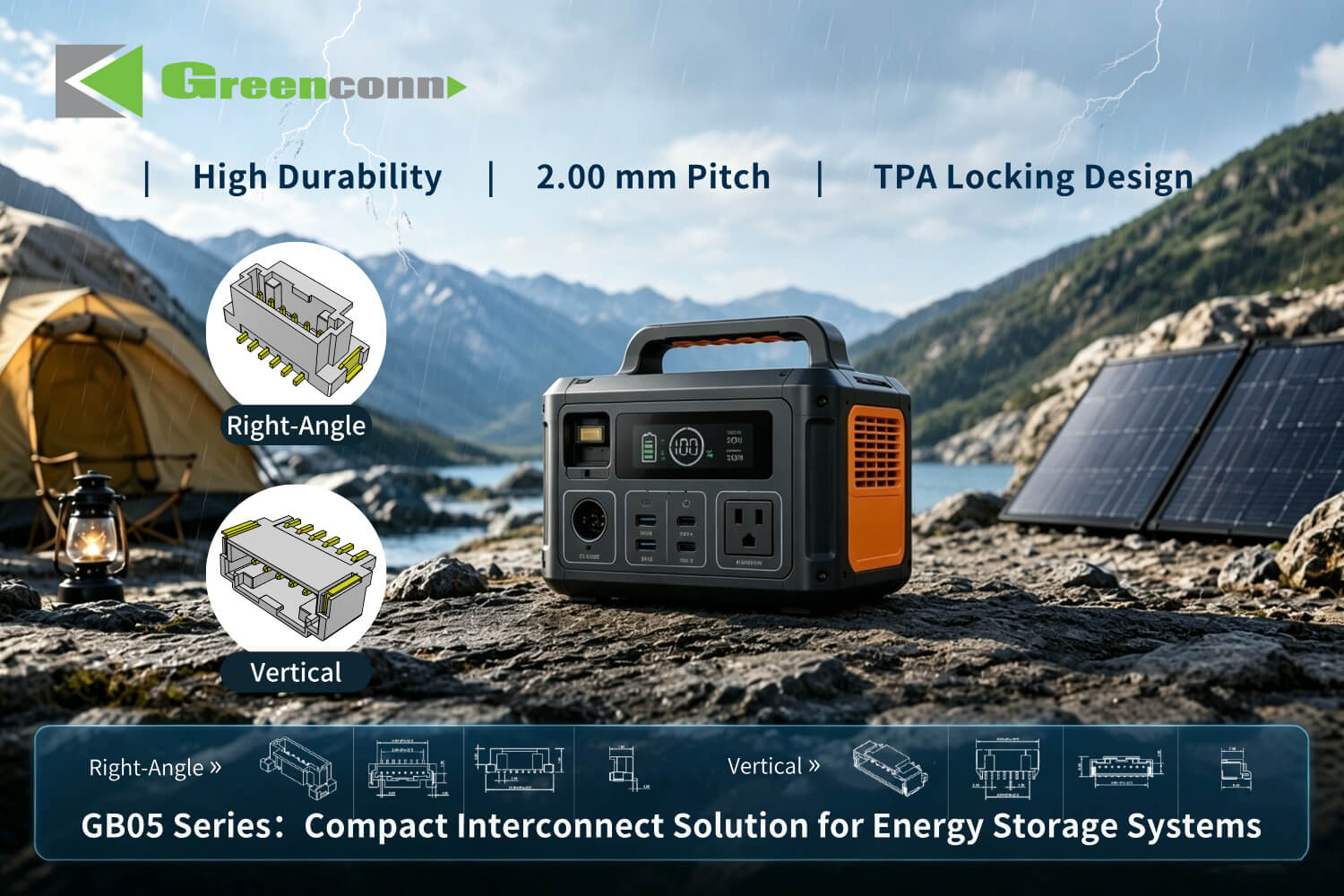 Greenconn GB05 Series Wire-to-Board Connector Compact Interconnection Solution for Portable Energy Storage Systems