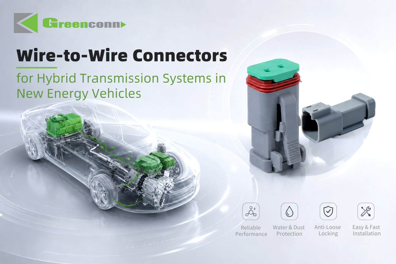 Greenconn GT Series Wire-to-Wire Connection Solution for Hybrid Transmission Platforms